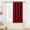 PONY DANCE Tenda Corta Oscurante Termica Isolante per Camera da Letto | da Interno, per Cucina, per Finestre Piccole, con Anelli, Privacy, Blackout, Anti-UV, 1 Pezzo L 132 x A 90 CM, Rossa