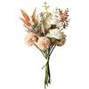 huaao Fiori Artificiali Finti di Seta, Fiore Artificiale Bouquet Piante Crisantemo Ortensia, Composizione Floreale, Decorazione per Centrotavola Nozze Sposa Festa Matrimonio, Champagne