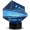 Optechvisual RMS Titanic Lampada a LED - Luce notturna Titanic dimmerabile con telecomando, USB e funzionamento a batteria, regalo per uomini, bambini e collezionisti, 16 colori