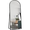 FOERPL Specchio intero arco 180 x 80 cm, grande Specchio di Corpo Intero con telaio in alluminio e protezione antischegge, Specchio da Terra per Camerino, Guardaroba, Corridoio