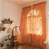 Lavyhuno - Tende in pizzo semi-trasparenti arancione bruciato con bordi a volant smerlati e ricami floreali stile boho e vintage, per cucina e cameretta, 2 pannelli con tasca per asta, 144,8 x 160 cm