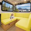 ZGDDPZA Copricuscini Elasticizzati per Sedili Camper e Roulotte, Fodere per Cuscini Divano da Interno ed Esterno, Antiscivolo, Tessuto Jacquard Resistente e Lavabile (Giallo,L 60-95cm W 20-35cm)