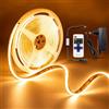 Kimuwote Striscia LED COB da 3 m, autoadesiva, accorciabile, bianco caldo | Con telecomando RF e alimentatore di rete, 3000 K, 24 V, dimmerabile, flessibile, 8 mm di larghezza, CRI92, per casa, armadio