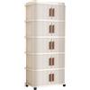 Yagosodee Scatole impilabili con coperchio, 5 livelli, organizer per armadio | plastica, bianco, 48 x 28 x 109,5 cm. Per camera da letto, cucina e bagno. Salvaspazio, stabile e durevole. Ideale per i