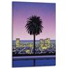 Generic Hiroshi Nagai - Poster con stampa artistica su tela, motivo: palme e luci della città, decorazione artistica per la casa e la camera da letto, 50 x 75 cm