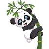 huihuay Adesivi con stampa di panda gigante, bianco e nero, impermeabili, facili da applicare, riutilizzabili, per auto, vetro, ceramica, stile cartone animato, decalcomania