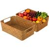 LOLIPPYY Set di 2 cestini in vimini intrecciato naturale, cesto portaoggetti artigianale, 30 x 20 x 10 cm, cucina frutta e organizzazione casa