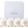 YINUO LIGHT Set Regalo 4 Candele Profumate in Vetro da 120 g, 4 Fragranze, Cera di Soia Mista, Elegante Confezione Regalo con Fiocco, Candele Aromatiche per Casa, Bagno, Relax, Regalo Donna Natale
