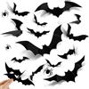 FAINCA 60 Pezzi 3D Pipistrelli Halloween e 24 Ragno Adesivo Adesivi Halloween Decorazioni Ragno Impermeabile Pipistrello Adesivo per Soggiorno Camera da Letto Corridoio (4 Misure)