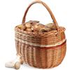 KADAX Cesto in vimini per funghi e spesa, robusto cestino da picnic con manico, cestino per bottiglie e giardino (mix, 44 x 26 x 41 cm)