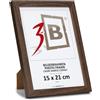 3-B Cornice per foto JENA - marrone scuro - 15x21 cm (A5) cornice in legno esotico con vetro acrilico