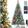 Aigostar 180CM Alberi di Natale Innevati con 650 Rami e 43 Pigne | Albero di Natale con 10M Luci Intelligenti: 66 LED (Palline), 39 Moduli Dinamici, Sincronizzazione Musicale e Colori DIY