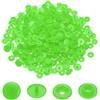 sourcing map Set di 100 bottoni a pressione in resina T5, rotondi, lucidi, senza cuciture, per cucito, artigianato, abbigliamento, borse (verde brillante)