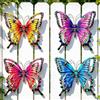 DAZZTIME 4 Pezzi Decorazione Artistica da Parete in Metallo Farfalla | Farfalle Decorative da Parete 3D,Farfalle In Metallo,per Esterni, Capannoni, Recinzioni, Cortili e da Parete
