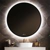 Feel Your Bath Specchio bagno rotondo LED Ø80 cm, cornice nera, intensità regolabile, antiappannamento, comando touch, spegnimento automatico Installazione facile