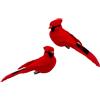 FBIRDY Clip per uccelli cardinali rossi artificiali, decorazione per albero di Natale, decorazioni artistiche e artigianali (clip) (2)