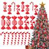 Lanpn 14 Pz 16.5cm Bastoncini di Zucchero Natalizi Addobbi, Grandi Caramelle Decorazioni Albero di Natale, Gigante Xmas Candy Cane Ornamenti Glitter, Palle Natalizie Appendere per Casa Terrazza, Rosso