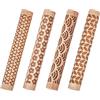 CREATCABIN Set 4 Kit Rulli Modellare L'Argilla 3 Stili Fiori Onde del Mare Foglie Triangoli Rulli Timbri Vasaio Lastre Ceramica Smalto Disegno Pittura Fatto A Mano 10x1.5x1.5cm