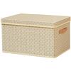 WAKZDSNH Scatola portaoggetti pieghevole con coperchio, in tessuto non tessuto, organizer per vestiti (beige, 42 x 30 x 20 cm)