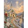 CQHK Diamond Painting Natale, Quadro Perle Chiesa Innevata per Adulti 30 × 40 cm | Kit creativo con chiesa, fiume, ponte e stella natalizia, attività manuale per adulti e principianti nelle serate invernali