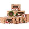 Frigg 16 Scatole Biscotti Natale, Scatola Regalo Natale con Finestra Trasparente | Carta Kraft Scatole Biscotti Natale, Scatola Regalo Natale con Santa per Decorazioni Natalizie Addobbi Natalizi Cioccolatini