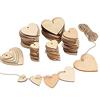 ToBeIT 100 Pezzi Cuore di Legno Abbellimenti Cuore di Legno 30mm,40 mm,50mm,60mm,80mm con 10 m Naturale Spago per Matrimonio Fai da Te Arte Craft Card Making Decorazione di San Valentino