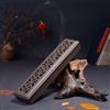 JPORSHU Portaincenso in ceramica, per bastoncini di incenso, brucia essenze orizzontali, per meditazione, yoga, relax, decorazione per la casa (marrone scuro)