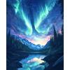 Hdfvlfdsa Kit Punto Croce Prestampato Paesaggio Dell'Aurora 40X50Cm Set Schemi Punto Croce Kit Da Ricamare Prestampato Per Principianti, Disegni Quadro Quadri A Mezzo Punto Croce Da Ricamare Kit Compl