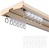 Generico Binario per Tende Doppia Fila, Binario Tenda Scorrevoli con Rulli Silenziosi Bastone per Tende In Alluminio da Soffitto Completo di tutti gli accessori per la casa in Ufficio divisore(Oro,220CM)