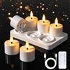 Diealles Shine 6PCS Candele LED Ricaricabili con Base di Ricarica | Candele LED Fiamma Oscillante con Telecomando Autonomia 40-120 ore, Decorazione Riutilizzabile per Feste e Natale