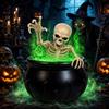 Sonnenspark Caldaia da strega XXL per Halloween, grande, con nebulizzatore a ultrasuoni | Caldaia decorativa per Halloween, con 12 LED, tre colori sfumati, nebulizzatore con paraspruzzi rimovibile