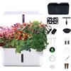 Generic Sistema di coltivazione idroponica, 10 capsule, kit da giardino di erbe intelligente LED per interni, giardino interno, timer automatico, con crescita a spettro completo 24 W, serbatoio bianco