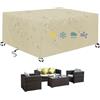 LRHRHR Copertura per Mobili da Giardino, Impermeabile Copertura Tavolo Esterno Tessuto Oxford 420D Antivento Anti-UV Copritavolo-Beige|| 180x100x100cm/71x39x39in