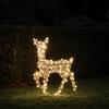 Lights4fun - Renna a LED solare a forma di mucca di cervo L Studley, decorazione natalizia per esterni, giardino, alimentazione solare e plug-in