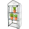 Royal Gardineer scaffali per serra: Serra in plastica, con 3 piani, pellicola bianca, porta avvolgibile (universale, mini per fiori, scaffale)