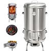 Efficieran Barbecue a Carbone Affumicatore Verticale in Acciaio | Affumicatore a Barile Verticale con Porta d'Accesso e Termometro Integrato per Affumicare Carne all'Aperto