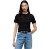Tommy Hilfiger Women T-Shirts Slim Cody C-NK SSWW0WW40587 Black (Black), 2X