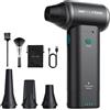 VANTRUE POWER Soffiatore elettrico T200, batteria rimovibile, 3 marce | Spray ad aria compressa alternativa per PC, tastiera, auto, divano, esterno, 5000 mAh, 4 ugelli, 2 spazzole, 275 g