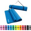 Gorilla Sports Tappetino yoga GORILLA SPORTS® - 190x100x1,5 cm, con cinghia di trasporto, , antiscivolo, blu - tappetino per ginnastica, tappetino fitness, tappetino sportivo, tappetino per allenamento, tappetino per esercizio fisico