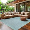 Ayyildiz Hali Tappeto da esterno resistente alle intemperie per terrazza, balcone e giardino; tappeto da cucina; design monocolore; tessuto a trama piatta; effetto sisal; lavabile; diverse misure: 120 x 170 cm; colore: blu