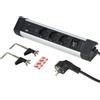Electraline Ciabatta multipresa da scrivania Electraline 62581, con alloggiamento per spine e 3 porte USB (2 USB A da 3.0A con ricarica rapida QC + 1 USB C da 20W con tecnologia PD), cavo da 2 metri