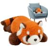 Generisch Peluche a forma di panda rosso, morbido peluche e peluche | Panda rosso, compagno di peluche per adulti e bambini, divano, letto, soggiorno, camera da letto, auto, ufficio