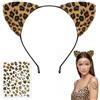 MAOSHYMS Fascia per Capelli Orecchie da Gatto Leopardate, Orecchie Leopardo Donna | Cerchietto Leopardo Orecchie Da Gatto Cerchietto per Adulto Bambino Carnevale Mascherata Cosplay