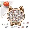 Generico Puzzle per cani - Puzzle in legno | Rompicapo da 115 pezzi | Tavolozza dei colori Morandi, pezzi a forma di cane, materiale in legno, hobby antistress, per il libero degli adulti e