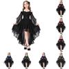 Generico Vestito Halloween Bambina Abito da Strega per Bambina Travestimento | Gotico Vestito Halloween Costume Donna Abiti Maxi con Lacci A-Line di Grandi Dimensioni con Maniche a Farfalla Feste a Tema
