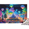 PWEJMHDPCGRz Castello Fantastico Puzzle 1000 Pezzi Puzzle per Adulti Mongolfiere Notturne Gioco di Puzzle 1000 Pezzi Relax Decorazione 38x26cm/1000pcs