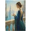 W7C8U2X3 Donna in abito blu Puzzle in Legno 1000 Pezzi, Sfida di Logica | Balcone sul canale, Venezia impressionista, Impressionismo, Stile a Olio, Struttura in Legno, Rompicapo, Gioco Familiare
