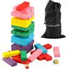 Wondertoys Giocattoli impilabili in Legno Giochi da Tavolo Blocchi per Bambini Bilanciamento Puzzle Giocattoli Apprendimento Educativo Ordinamento Giochi per Famiglie- 48 Pezzi