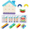 Lizeboyi Puzzle in legno con pioli STEM di Incastro Geometrico con Pioli Impilabili | Set Di Puzzle E Giochi Per Adulti Bambini Casa Viaggio Feste Scuola Compleanno