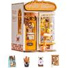 Rolife Kit Book Nook per adulti, soffice panetteria in miniatura con luci | Costruisci un puzzle 3D da 277 pezzi in circa 7 ore, quindi mostra la sua vetrina illuminata calda su una libreria o una
